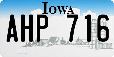 IA license plate AHP716