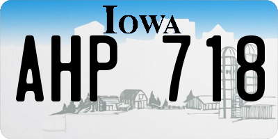 IA license plate AHP718