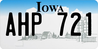 IA license plate AHP721
