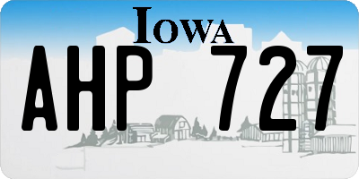 IA license plate AHP727
