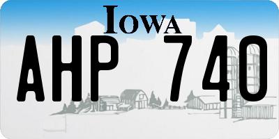IA license plate AHP740