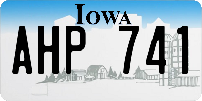 IA license plate AHP741