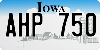 IA license plate AHP750