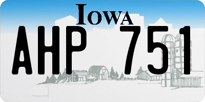 IA license plate AHP751