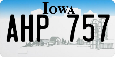 IA license plate AHP757