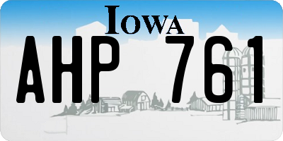 IA license plate AHP761