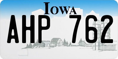 IA license plate AHP762