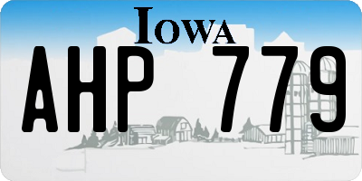 IA license plate AHP779