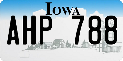 IA license plate AHP788