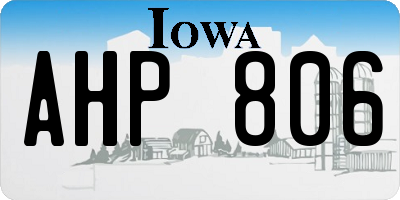 IA license plate AHP806
