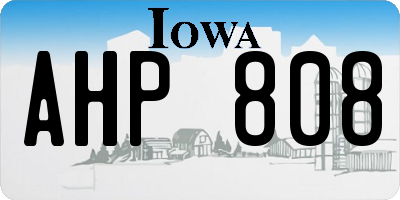IA license plate AHP808