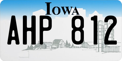 IA license plate AHP812