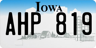 IA license plate AHP819
