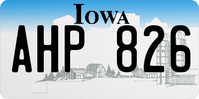 IA license plate AHP826