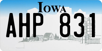 IA license plate AHP831