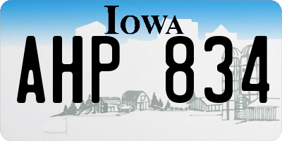 IA license plate AHP834