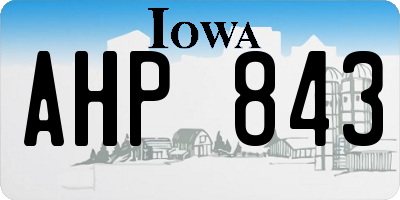 IA license plate AHP843