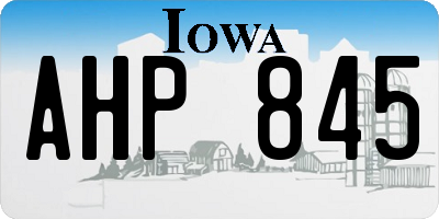 IA license plate AHP845