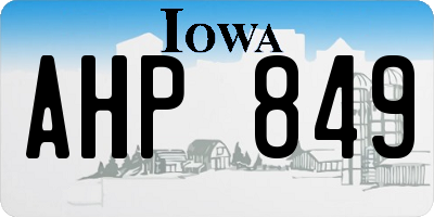 IA license plate AHP849