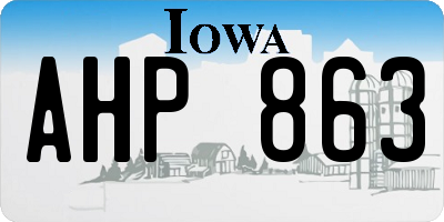 IA license plate AHP863