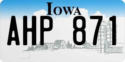 IA license plate AHP871