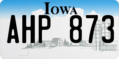IA license plate AHP873
