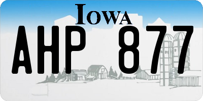 IA license plate AHP877