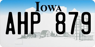 IA license plate AHP879