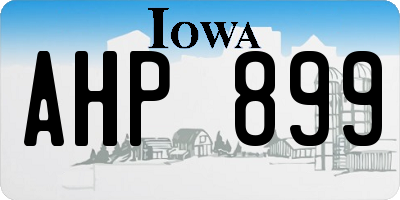 IA license plate AHP899