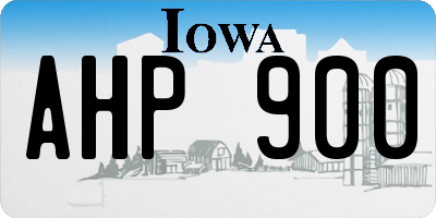 IA license plate AHP900