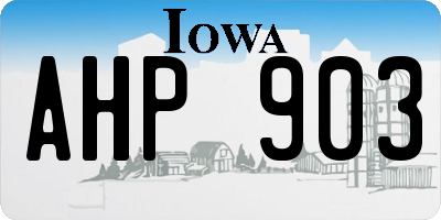 IA license plate AHP903