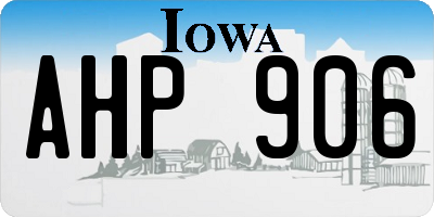 IA license plate AHP906