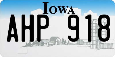IA license plate AHP918