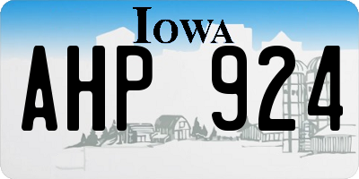 IA license plate AHP924