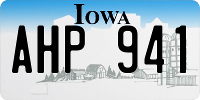 IA license plate AHP941
