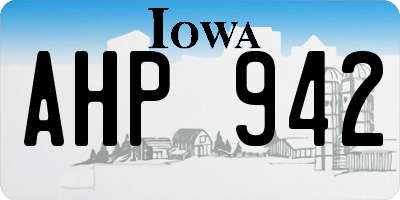 IA license plate AHP942