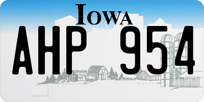 IA license plate AHP954