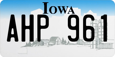 IA license plate AHP961