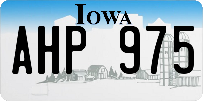 IA license plate AHP975
