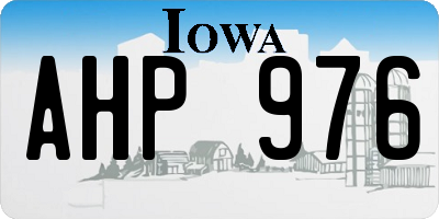 IA license plate AHP976