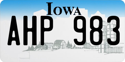 IA license plate AHP983