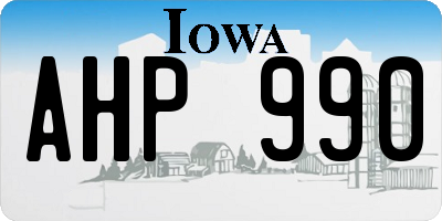 IA license plate AHP990