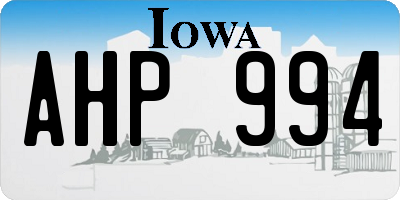 IA license plate AHP994