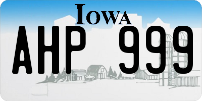 IA license plate AHP999