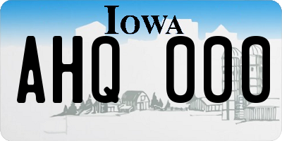 IA license plate AHQ000