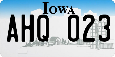 IA license plate AHQ023
