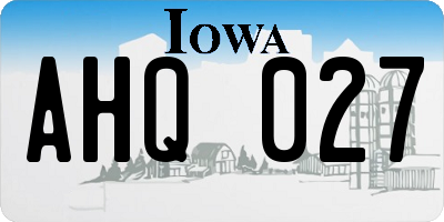 IA license plate AHQ027
