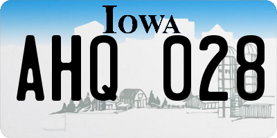 IA license plate AHQ028