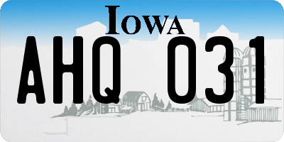 IA license plate AHQ031