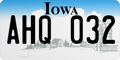 IA license plate AHQ032
